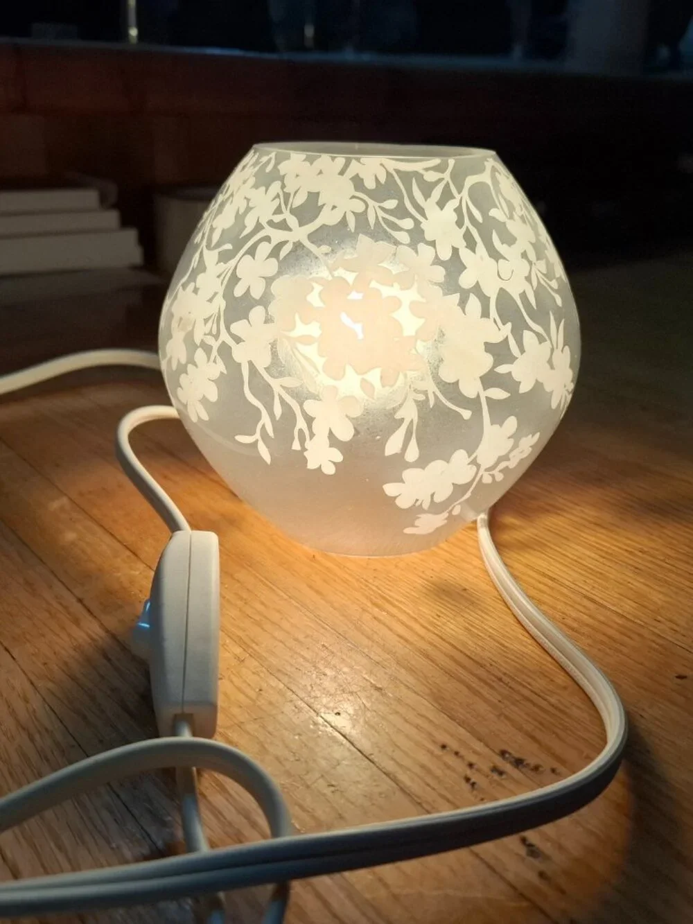 Vintage Ikea Knubbig Accent Table Lamp Light Cherry Blossoms Nightlight